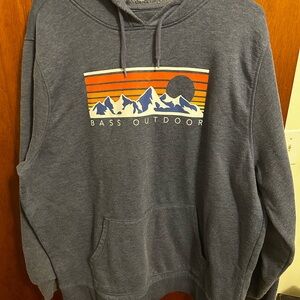 Bass Outdoor Blue Hoodie with Mountain Graphic